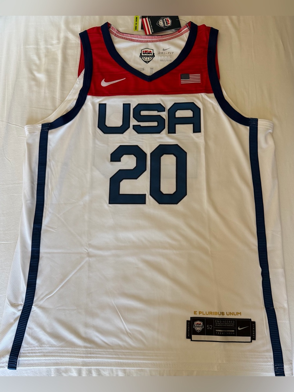 Nike USA Vaporknit Basketball Tokyo2020  Authentic Jersey CT6516-100 Men’ Sz